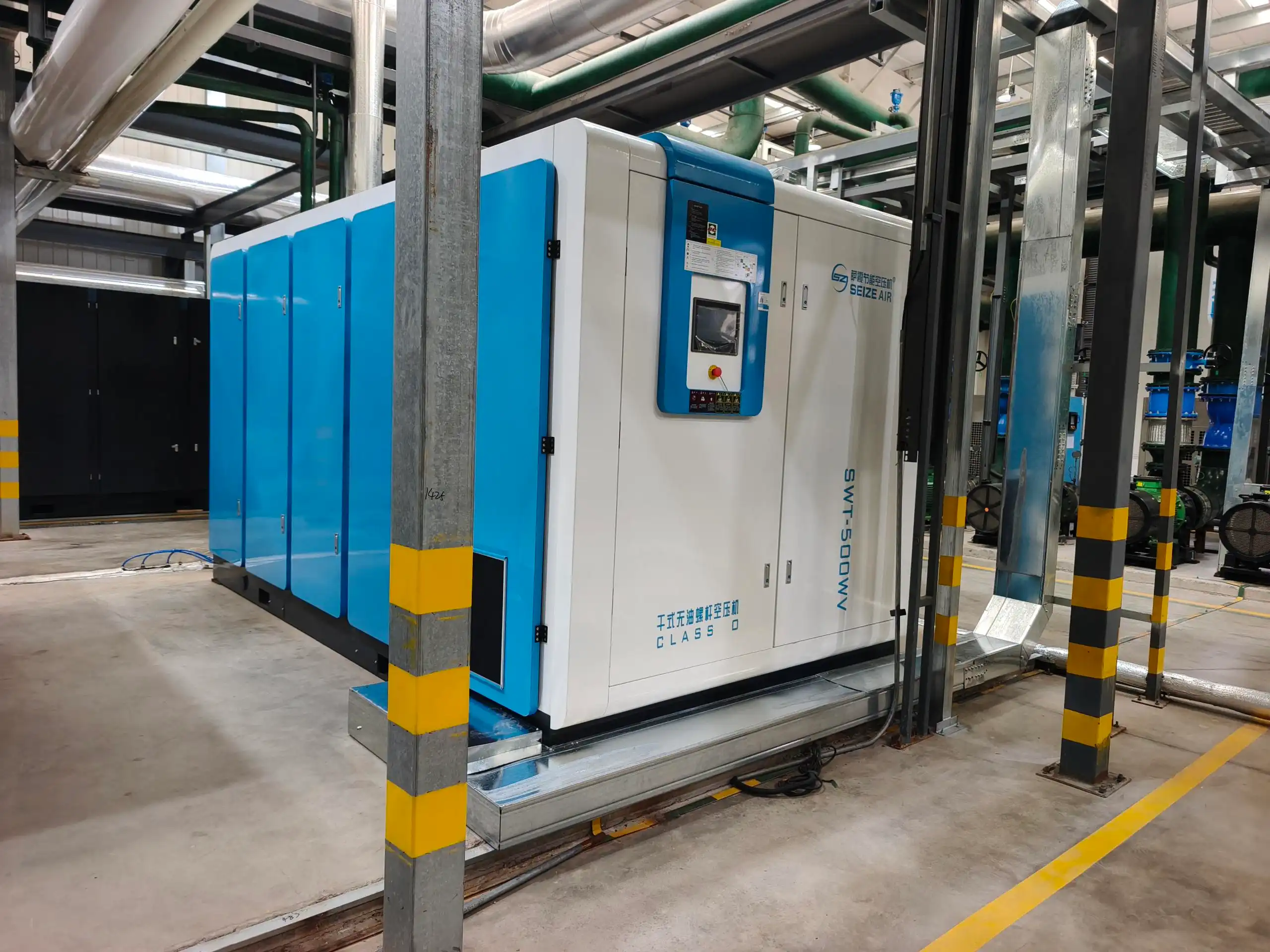 Compressore d'aria a vite senza olio di tipo secco VSD da 500 kW PM